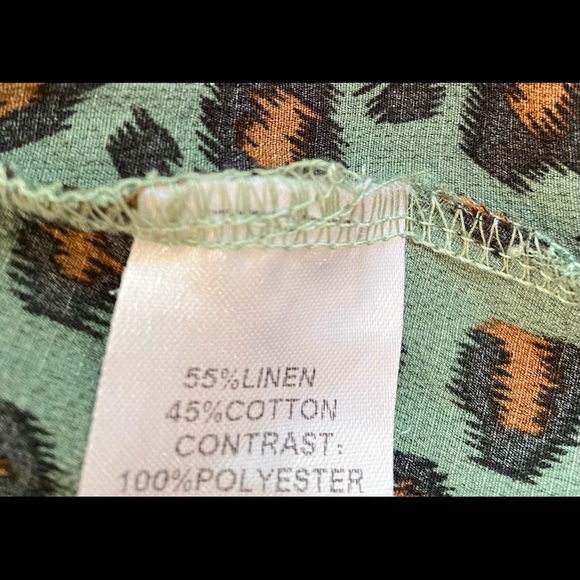 Umgee Top Sage Green with Leopard Print under arms- size M - Picture 10 of 10